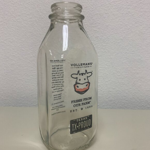 BOTTLE -32oz VOLLMANS FARMS TX-PROUD glass milk bottle LIMITED ED A2A2 Root Beer - Picture 13 of 15